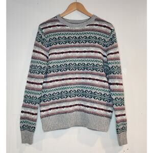 Sm Mens Sweater Christmas Holiday Sonoma Striped Red Green Jolly Knit